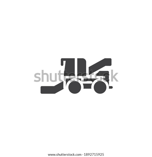 Snow removal truck vector\
icon. filled flat sign for mobile concept and web design. Snow\
cleaning machine glyph icon. Symbol, logo illustration. Vector\
graphics