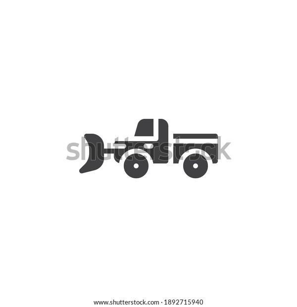 Snow removal truck vector
icon. filled flat sign for mobile concept and web design. Snow
cleaning machine glyph icon. Symbol, logo illustration. Vector
graphics