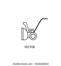 Snow removing. Contour icon isolated on white background