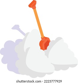 Snow removing from Road Concept, Snowfall Cleaning or sleigh shovels Vector isometric Icon Design, Winter Season activities Symbol, Coldest Weather Sign, Snow and frost Stock Illustration
