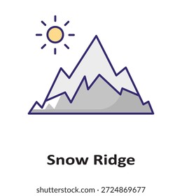 Icono de Vector de Snow Ridge que puede modificarse o editarse fácilmente

