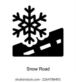 Snow Road and weather icon concept