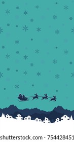 Snow Santa sleigh pattern vector. free space for text. merry christmas wallpaper.