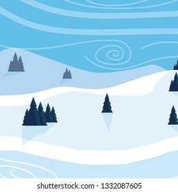 snow scape scene icon