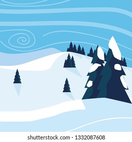 snow scape scene icon