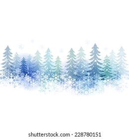 Snow scenery background with copy space.File contains clipping mask,Gradient, Transparency, Gradient mesh, Blending tool.