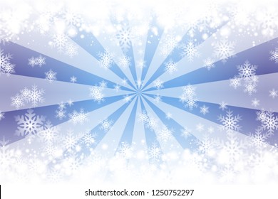 Snow scenery and radial ray, image of winter, shaded background material Wallpaper