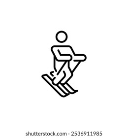 Snow scooter icon. Simple illustration of a person riding a snow scooter. Perfect for winter sports, outdoor activities, or snow-themed designs. Vector illustration