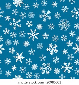 Snow Seamless Dark Blue Vector Background. Seamless Background Series.