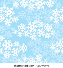 Snow seamless pattern. Christmas texture. Snowflakes background. 