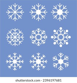 Snow set icon vector design template on transparent background