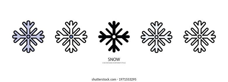 snow set vector type icon