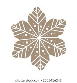 snow shaped cookie, vector illustration