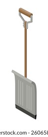 Snow shovel - hand drawn isometric vector illustration.