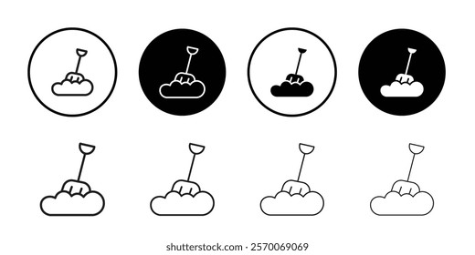 Snow and shovel icon Outline vector for web ui