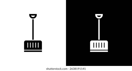 Snow shovel icon in solid flat trendy design style.