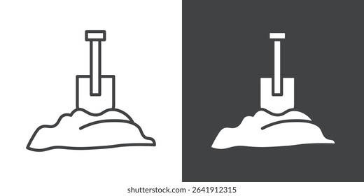 snow and shovel icon symbol illustration logo