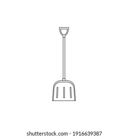 Snow shovel icon. Vector. Line style.