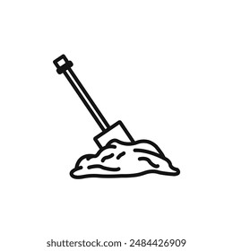 Snow and shovel icon vector set collection for web