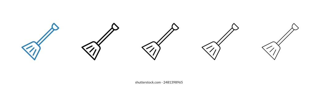 Snow shovel liner icon vector set.
