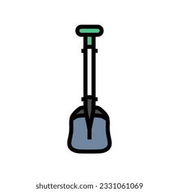 snow shovel mountaineering adventure color icon vector. snow shovel mountaineering adventure sign. isolated symbol illustration