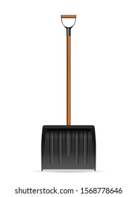 Snow shovel on a white background. Vector illustration.