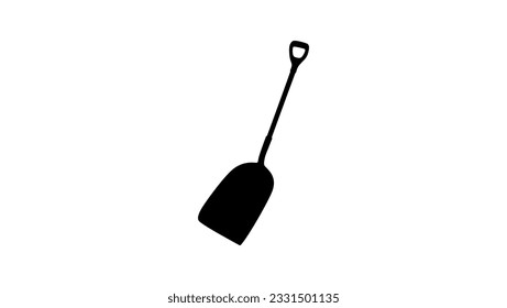 snow shovel silhouette, high quality vector