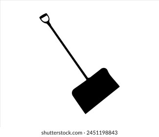 Snow shovel silhouette vector on white background 