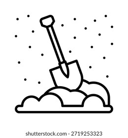 Ferramenta de pá de neve Ilustração de vetor, ícone de estilo de linha