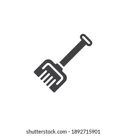 Icono vectorial de pala de nieve. signo plano relleno para concepto móvil y diseño web. Icono de glifo de pala de invierno. Símbolo, ilustración del logotipo. Gráficos vectoriales