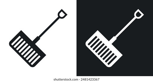 Icono de Vector de pala de nieve en color negro.