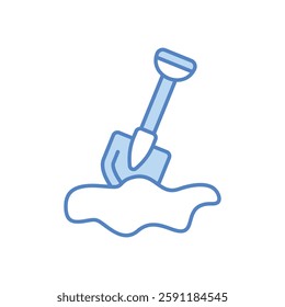 Snow shovel vector icon stock illustration