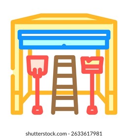 snow shovel winter gear color icon vector. snow shovel winter gear sign. isolated symbol illustration