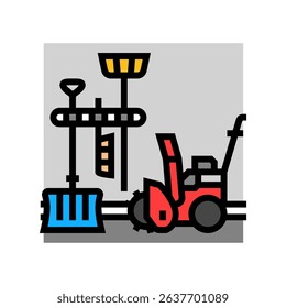 snow shovel winter gear color icon vector. snow shovel winter gear sign. isolated symbol illustration