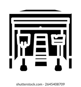 snow shovel winter gear glyph icon vector. snow shovel winter gear sign. isolated symbol illustration
