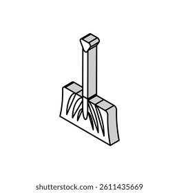 snow shovel winter season isometric icon vector. snow shovel winter season sign. isolated symbol illustration