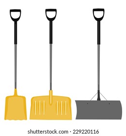 Snow shovel, yellow shovel, hand tool, digging, snow shovel isolated, grey snow shovel
