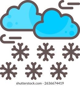 Snow Showers Filled Style Icon Design