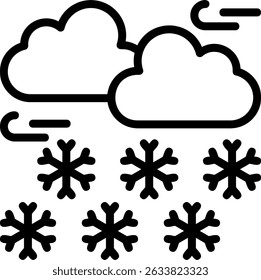 Snow Showers Outline Style Icon