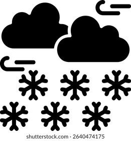 Snow Showers Semi Solid Icon Design