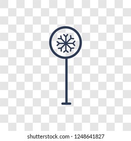 Snow sign icon. Trendy linear Snow sign logo concept on transparent background from Traffic Signs collection