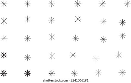 Conjunto de símbolos de signo de nieve para su decoración, proyecto de ilustración, portada, fondo, impresiones, anuncios y muchos más. 