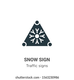 Snow sign vector icon on white background. Flat vector snow sign icon symbol sign from modern traffic signs collection for mobile concept and web apps design.