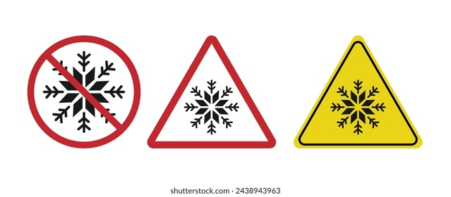 snow signs vector collection isolated white background