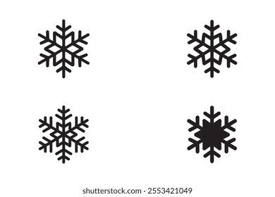 Snow silhouette  icon set. snowflake silhouette icon and symbol  vector