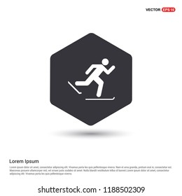 Snow Skating Icon Hexa White Background icon template - Free vector icon