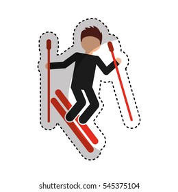 snow ski extreme sport vector illustration design