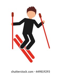 snow ski isolated icon design, vector illustration  graphic 
