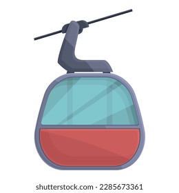 Snow ski lift icon cartoon vector. Winter resort. Slope resort