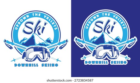 Snow ski mountain sking typography tshirt design